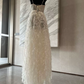 Robe de bal de princesse bustier à volants en satin long, robe de soirée C8117
