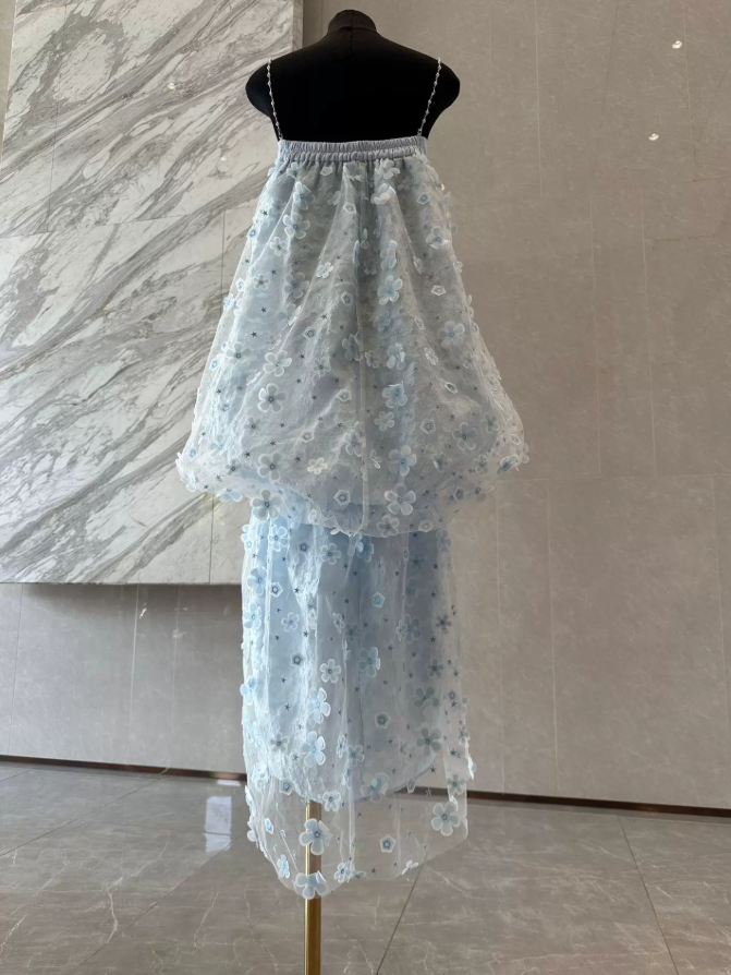 Robe de bal de princesse bustier à volants en satin long, robe de soirée C8117