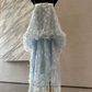 Robe de bal de princesse bustier à volants en satin long, robe de soirée C8117