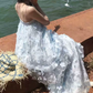 Robe de bal de princesse bustier à volants en satin long, robe de soirée C8117
