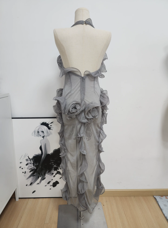 Mini robe de soirée en satin, sans bretelles, sans manches, ligne a, simple, C899