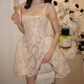 Mini robe de soirée en satin, sans bretelles, sans manches, ligne a, simple, C899