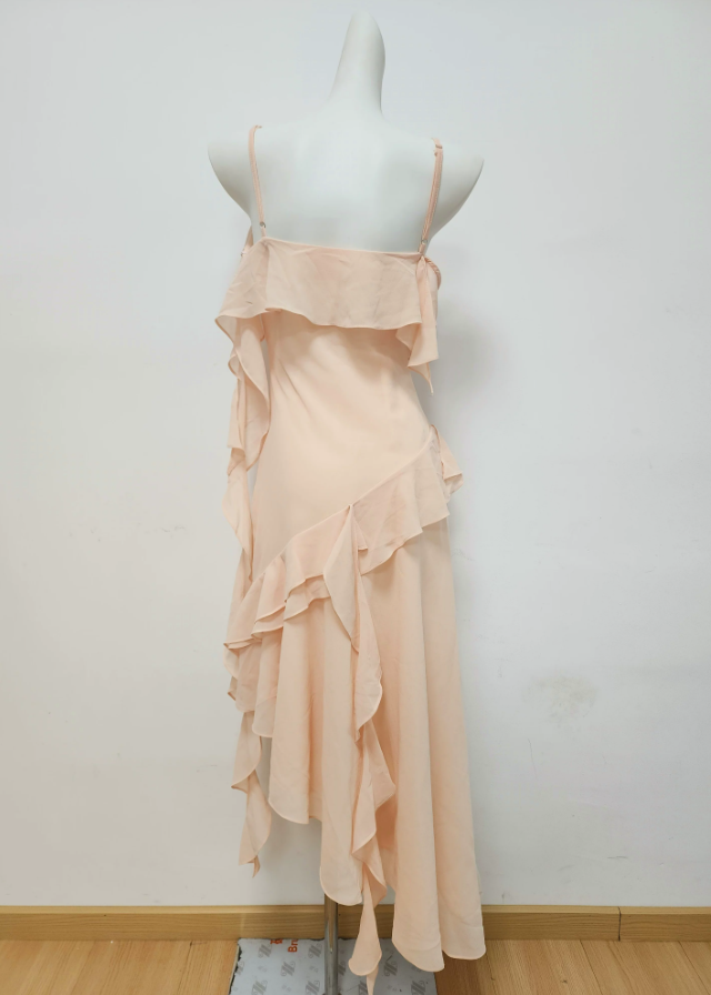 Charming Spaghetti Strap Prom Dress Ruffles Mermaid Evening Dress C9508