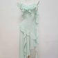 Charming Spaghetti Strap Prom Dress Ruffles Mermaid Evening Dress C9508