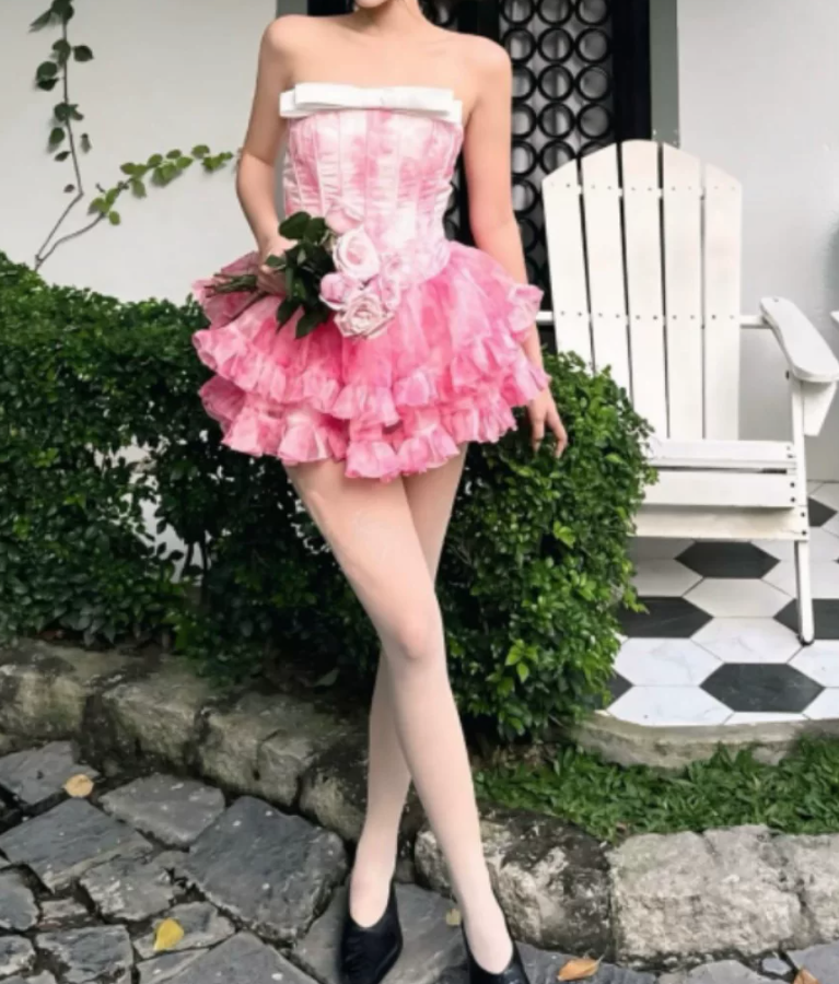 Mini robe de soirée en satin, sans bretelles, sans manches, ligne a, simple, C899