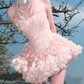 Attractive Strapless Homecoming Dress Petals A-Line Party Dress C9510