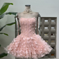 Attractive Strapless Homecoming Dress Petals A-Line Party Dress C9510