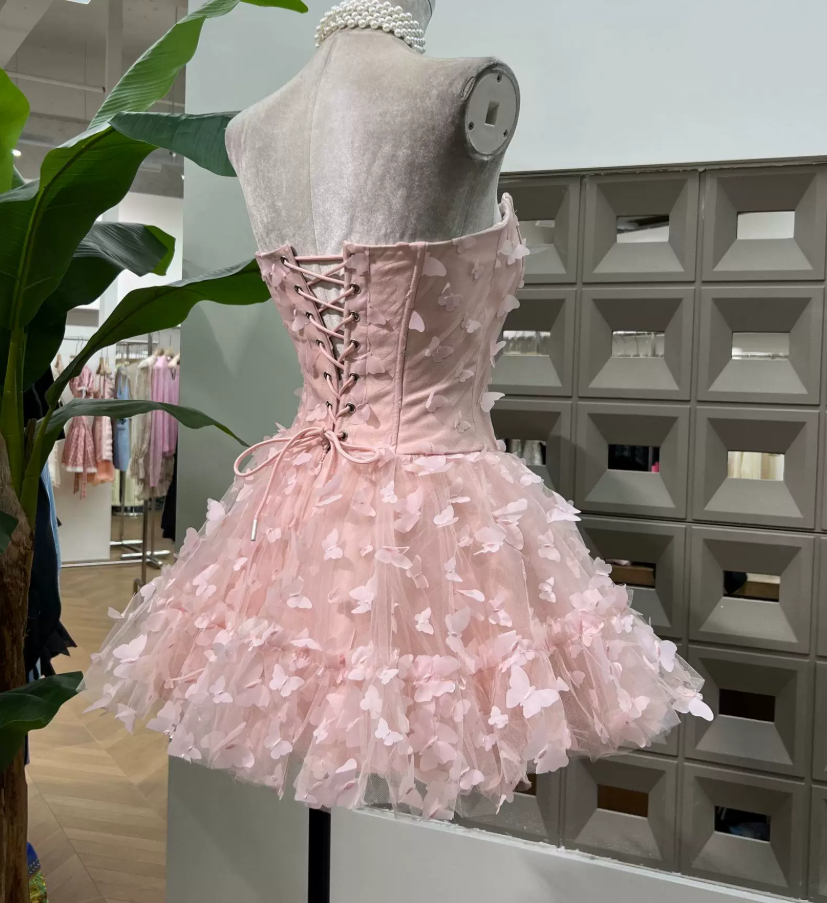 Attractive Strapless Homecoming Dress Petals A-Line Party Dress C9510