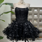 Attractive Strapless Homecoming Dress Petals A-Line Party Dress C9510