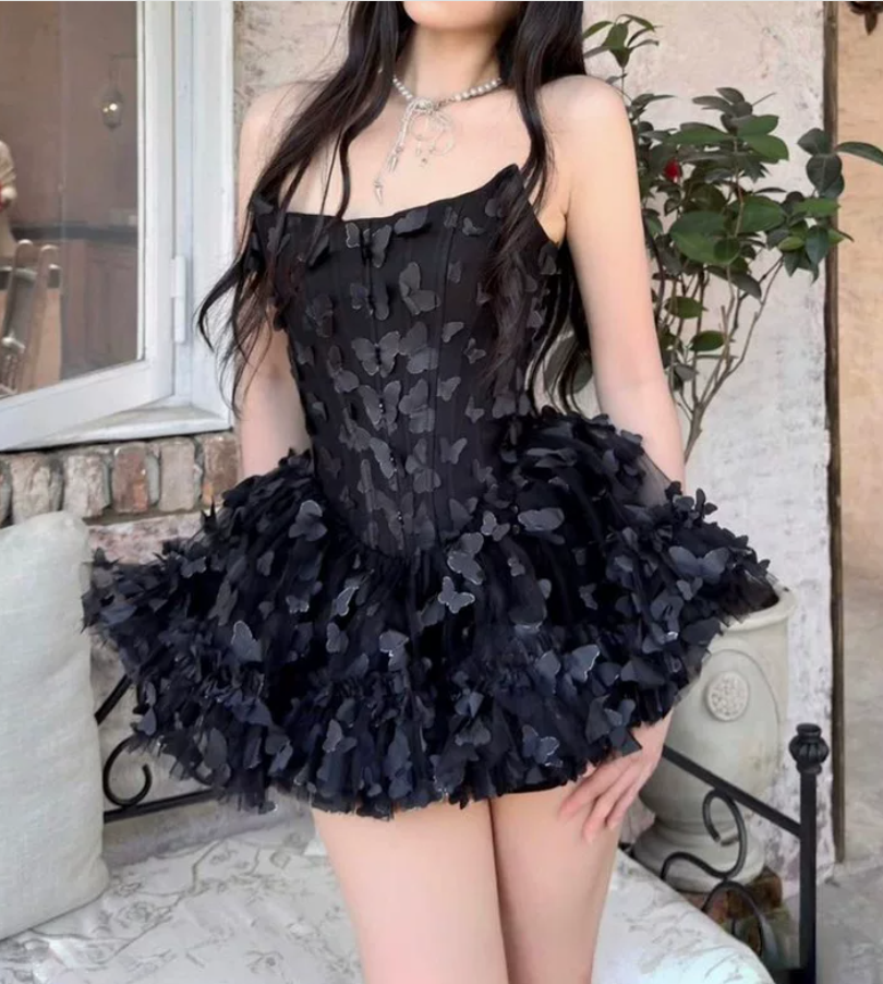 Attractive Strapless Homecoming Dress Petals A-Line Party Dress C9510