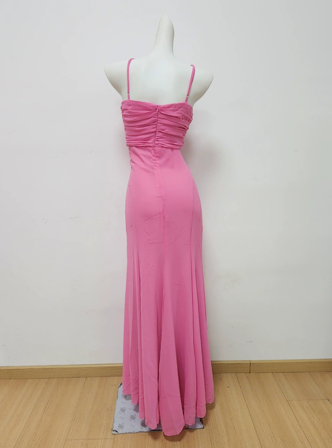 Robe de bal de princesse bustier à volants en satin long, robe de soirée C8117