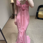 Robe de bal de princesse bustier à volants en satin long, robe de soirée C8117