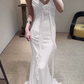 Robe de bal de princesse bustier à volants en satin long, robe de soirée C8117