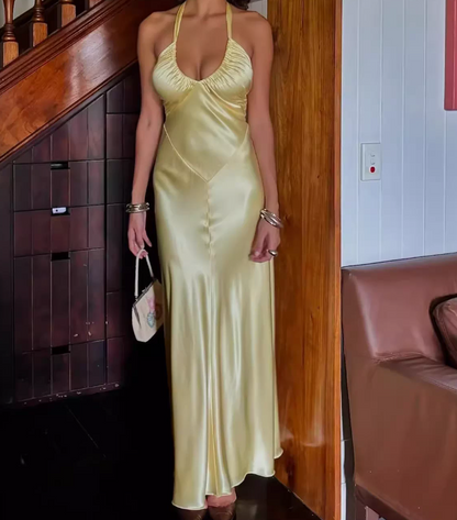 Robe de bal de princesse bustier à volants en satin long, robe de soirée C8117