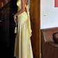 Robe de bal de princesse bustier à volants en satin long, robe de soirée C8117