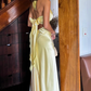 Robe de bal de princesse bustier à volants en satin long, robe de soirée C8117