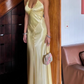 Robe de bal de princesse bustier à volants en satin long, robe de soirée C8117