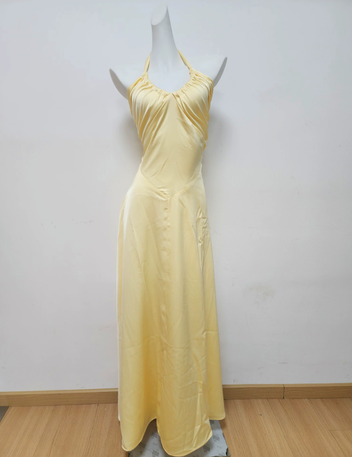Robe de bal de princesse bustier à volants en satin long, robe de soirée C8117