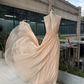 Robe de bal de princesse bustier à volants en satin long, robe de soirée C8117