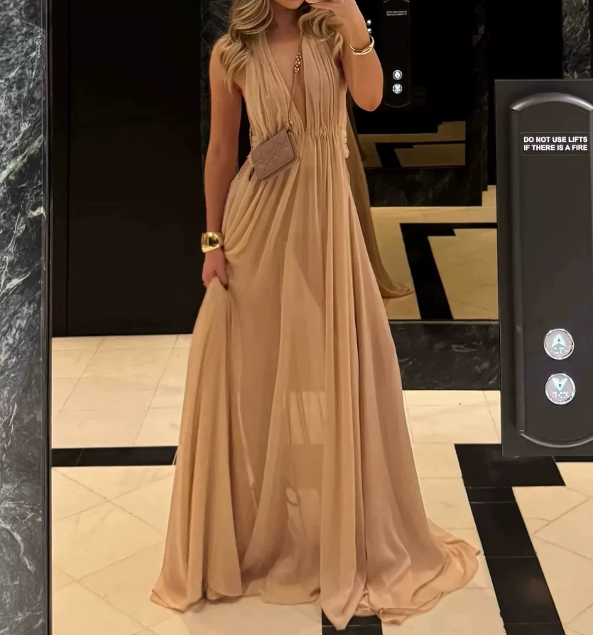 Robe de bal de princesse bustier à volants en satin long, robe de soirée C8117