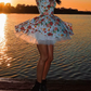 Charming Spaghetti Strap Homecoming Dress Tulle Floral A-Line Party Dress C9517