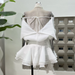 Mini robe de soirée en satin, sans bretelles, sans manches, ligne a, simple, C899
