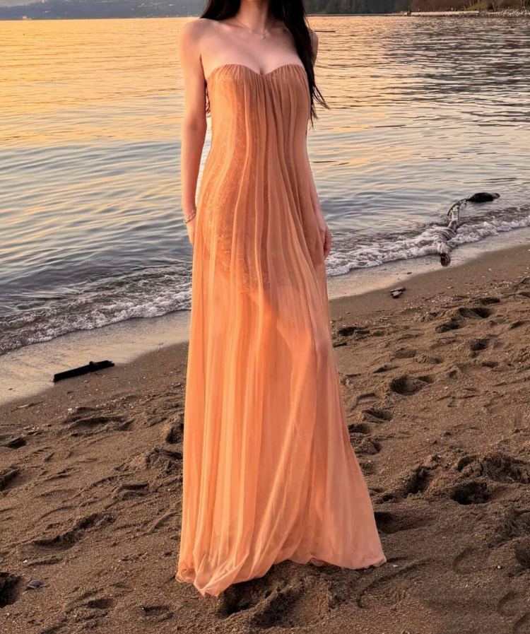 Robe de bal de princesse bustier à volants en satin long, robe de soirée C8117