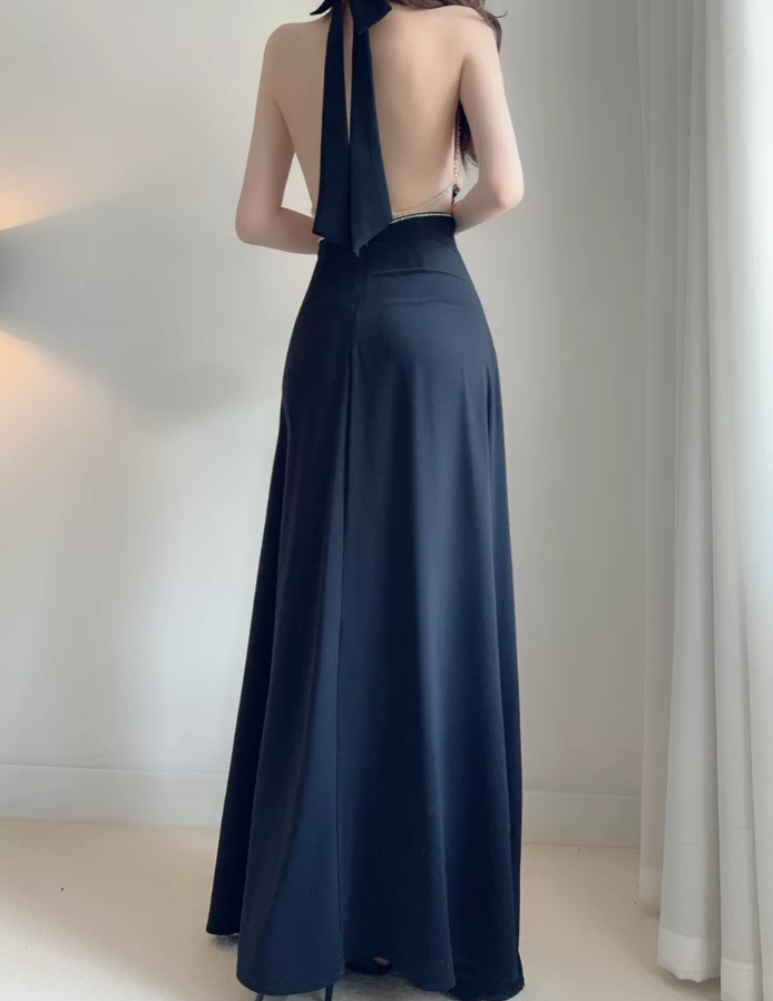 Robe de bal de princesse bustier à volants en satin long, robe de soirée C8117