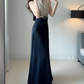Robe de bal de princesse bustier à volants en satin long, robe de soirée C8117