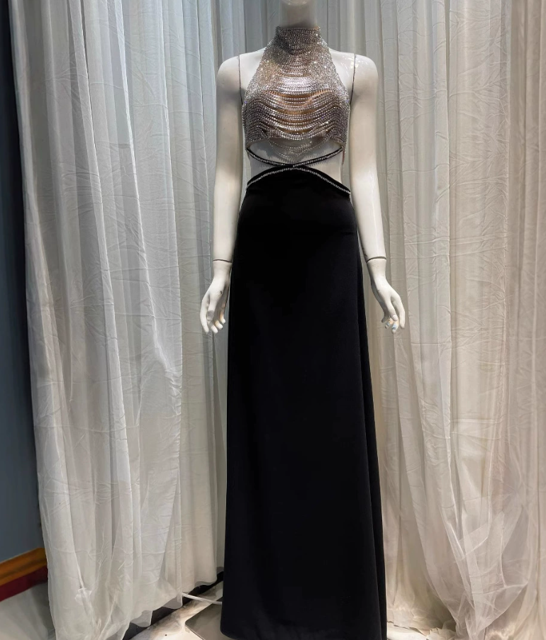Robe de bal de princesse bustier à volants en satin long, robe de soirée C8117