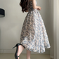 Sleek Strapless Blue Prom Dress Floral A-Line Evening Dress C9523