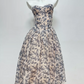 Sleek Strapless Blue Prom Dress Floral A-Line Evening Dress C9523
