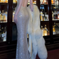 Robe de bal de princesse bustier à volants en satin long, robe de soirée C8117