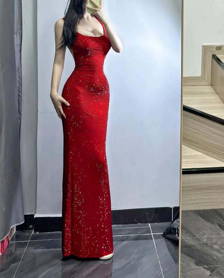 Robe de bal de princesse bustier à volants en satin long, robe de soirée C8117