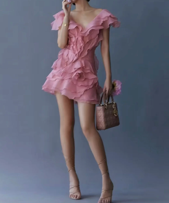 Mini robe de soirée en satin, sans bretelles, sans manches, ligne a, simple, C899