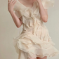 Mini robe de soirée en satin, sans bretelles, sans manches, ligne a, simple, C899