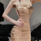 Sleek Spaghetti Strap Homecoming Dress Lace Sheath Party Dress C9526