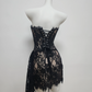 Mini robe de soirée en satin, sans bretelles, sans manches, ligne a, simple, C899