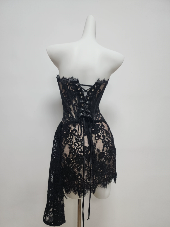 Mini robe de soirée en satin, sans bretelles, sans manches, ligne a, simple, C899