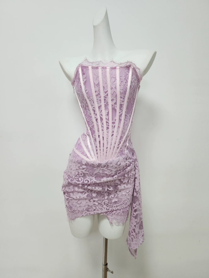 Mini robe de soirée en satin, sans bretelles, sans manches, ligne a, simple, C899
