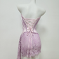 Mini robe de soirée en satin, sans bretelles, sans manches, ligne a, simple, C899