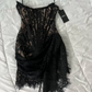 Mini robe de soirée en satin, sans bretelles, sans manches, ligne a, simple, C899
