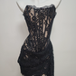 Mini robe de soirée en satin, sans bretelles, sans manches, ligne a, simple, C899