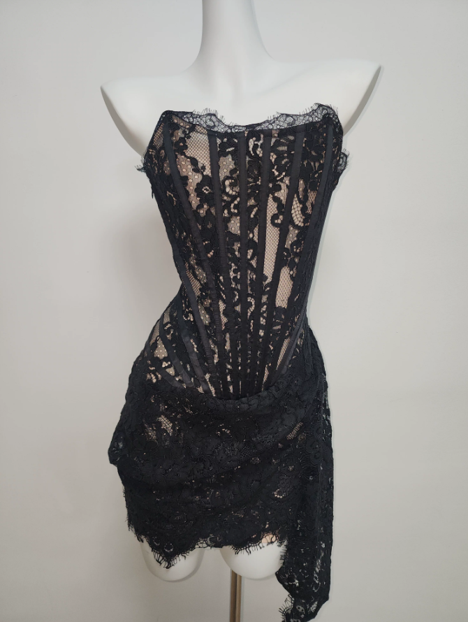 Mini robe de soirée en satin, sans bretelles, sans manches, ligne a, simple, C899