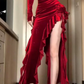 Mini robe de soirée en satin, sans bretelles, sans manches, ligne a, simple, C899