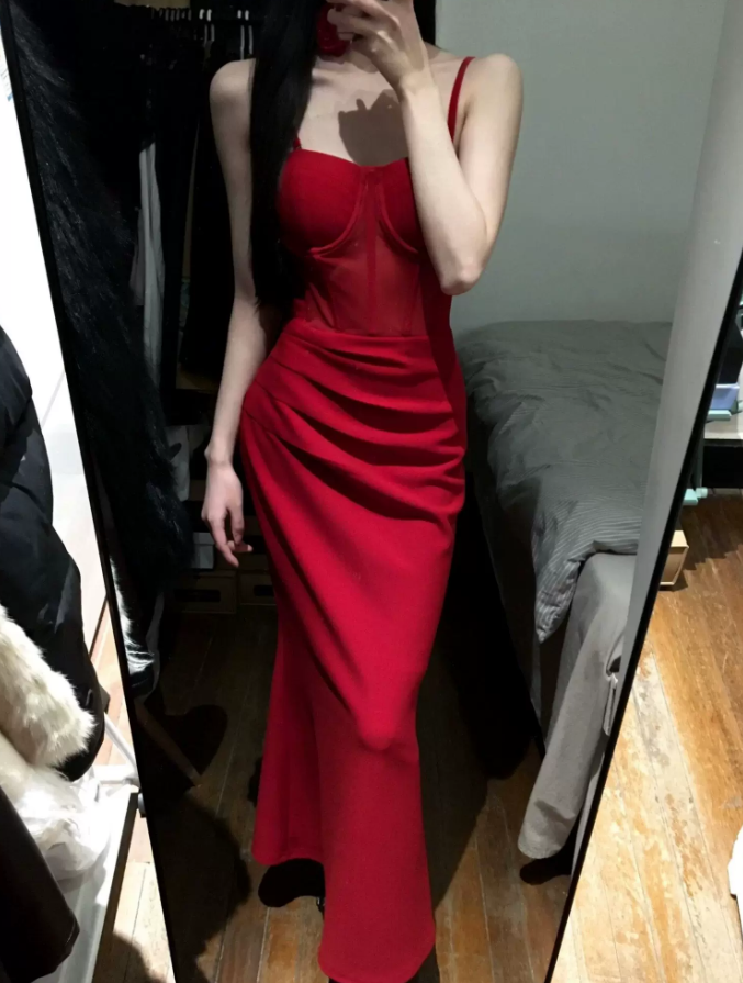Robe de bal de princesse bustier à volants en satin long, robe de soirée C8117