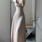 Robe de bal de princesse bustier à volants en satin long, robe de soirée C8117