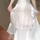 Robe de bal de princesse bustier à volants en satin long, robe de soirée C8117