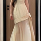 Chic Spaghetti Strap Prom Dress Beige Tulle Mermaid Evening Dress C9534