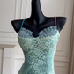 Cute A line Spaghetti Straps Lace Birthday Outfit Homecoming Dress C953